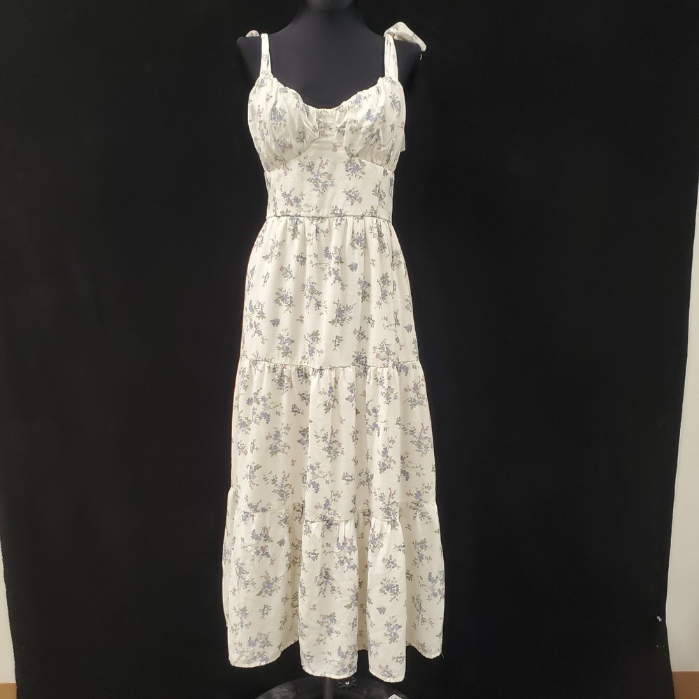 Trixxi Womens Milkmaid Floral‎ Tiered Dress Size XL Romantic Cottagecore Smocked